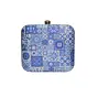Woman Blue Mandala Pattern Printed Clutch