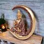 Antique Big Meditating Moon Buddha Statue Showpiece for Home Decor - Office Decor - Gifting - Lord Buddha