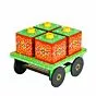 Wooden Hand Painted Rectangular Dry Fruit Storage Trolley Box Showpiece