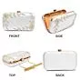  Embroidered White Box Clutch Bag Purse for Bridal 