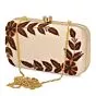 Handicraft Hand Embroidered Peach Box Clutch Bag 