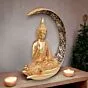 Antique Big Meditating Moon Buddha Statue Showpiece