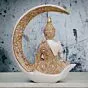 Antique Big Meditating Moon Buddha Statue Showpiece for Home Decor - Office Decor - Gifting - Lord Buddha Idol Polyresin Decorative