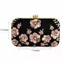 Stone Embedded Embroidered Box Clutch Bag Purse
