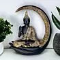 Antique Big Meditating Moon Buddha Statue Showpiece for Home Decor - Living Room - Office - Gifting - Lord Buddha Idol Polyresin Decorative Figurine