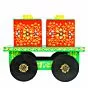 Wooden Hand Painted Rectangular Dry Fruit Storage Trolley Box Showpiece