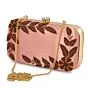 Women Embellished Pink Box Clutch Bag Purse for Bridal 