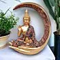 Antique Big Meditating Moon Buddha Statue Showpiece for Home Decor - Office Decor - Gifting - Lord Buddha