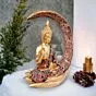 Antique Big Meditating Moon Buddha Statue Showpiece for Home Decor - Office Decor - Gifting - Lord Buddha