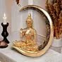 Antique Big Meditating Moon Buddha Statue Showpiece