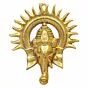 Lord Ganesha with Sun Decorative Metal Wall Hanging Art Decorative Showpiece for Wall
