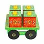 Wooden Hand Painted Rectangular Dry Fruit Storage Trolley Box Showpiece