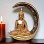Antique Big Meditating Moon Buddha Statue Showpiece