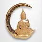 Antique Big Meditating Moon Buddha Statue Showpiece