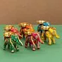 Handcrafted Recycled Material Elephant Tealight Candle Holder Home Decoration Item for Diwali (Pack of 6)