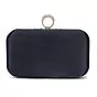 Women Embroidered Navy Blue Ring Clutch