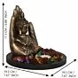 Copper Finish Handcrafted Palm Buddha Decorative Showpiece with Wooden Base