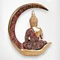 Antique Big Meditating Moon Buddha Statue Showpiece for Home Decor - Office Decor - Gifting - Lord Buddha