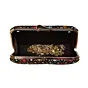 Women Black Sequins Multicolour Embroidery Clutch