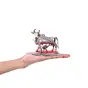 Silver White Metal Kamdhenu cow and calf statue