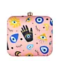 Woman Multi Evil Eye Printed Clutch