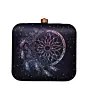 Women Pink-Blue Dream Catcher Printed Clutch