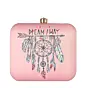 Woman Pink Dream Catcher Printed Clutch