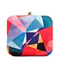 Women Multicolored Pattern Printed Clutch