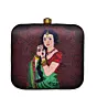 Women Green Saree Women Printed Clutch
