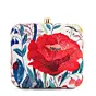 Woman Red Flower Printed Clutch