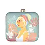 Women White Hair Woman Printed Clutch