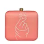 Women Coral Heart Printed Clutch
