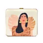 Women Brown Woman Printed MDF Clutch