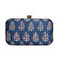 Woman Blue Floral Printed Clutch