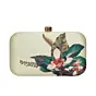 Woman Green Leaf Printed Clutch