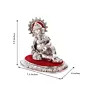White Metal Silver and Red Lord Ganesha Idol