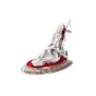 White Metal Silver and Red Lord Ganesha Idol