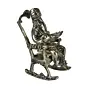 Silver Metal Lord Ganesha Idol Reading Book on Rocking Chair