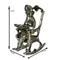 Silver Metal Lord Ganesha Idol Reading Book on Rocking Chair