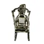 Silver Metal Lord Ganesha Idol Reading Book on Rocking Chair