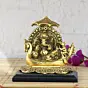 Golden Lord Ganesha sitting on Swan Throne