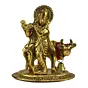Golden Metal Lord Krishna playing Flute with Cow Showpiece