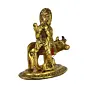Golden Metal Lord Krishna playing Flute with Cow Showpiece
