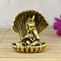 Golden Metal Bal Gopal Krishna Statue having Makhan