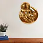 Golden Metal Shiva Parvati Idol Decorative Wall Hanging Art