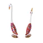Meenakari Metal White Loving swan couple showpiece