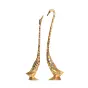 Silver and Golden Metal swan couple showpiece Cute Love Birds Figurine