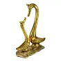 Golden Metal Loving swan couple showpiece