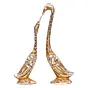 Golden Aluminium Loving Swan couple Love Birds showpiece