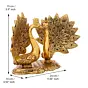 Set Of 2 Loving Golden Peacock Statue Decorative Metal Bird Figurines